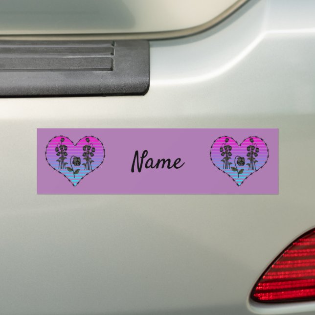 Barbed Wire Heart Wilted Black Roses Thunder_Cove Bumper Sticker (On Car)