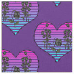 Barbed Wire Heart Wilted Black Roses Thunder_Cove  Fabric