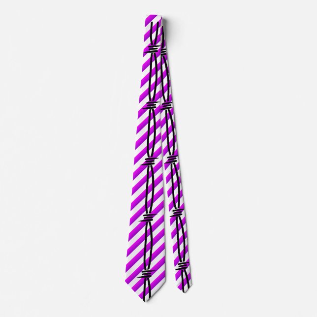 Barbed Wire on Purple Stripes 2 Neck Tie (Front)