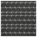 Barbed Wire Pattern on Black Fabric