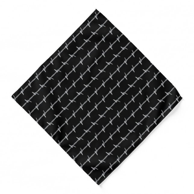 Barbed Wire Print Punk Rock Bandana (Front)