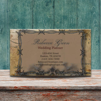 barbed wire rural western country farm business card
