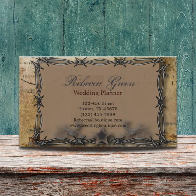 barbed wire rural western country farm business card (barbed wire rural western country farm business card)