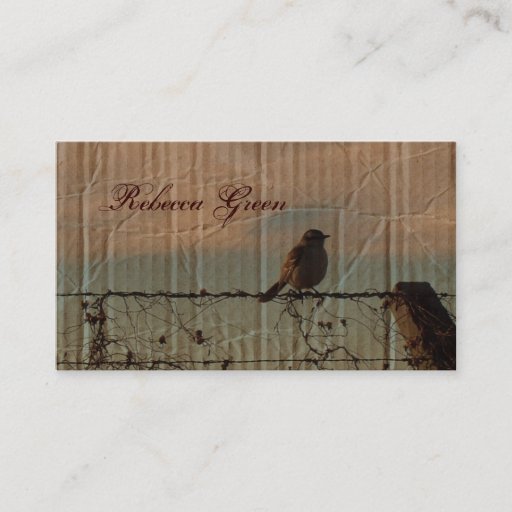 Customizable elegant vintage farm fence country wedding business card