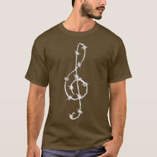 Barbed Wire Treble Clef - Love Music T-Shirt