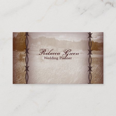 Barbed Wire Western Country Farm Ranch Business Card