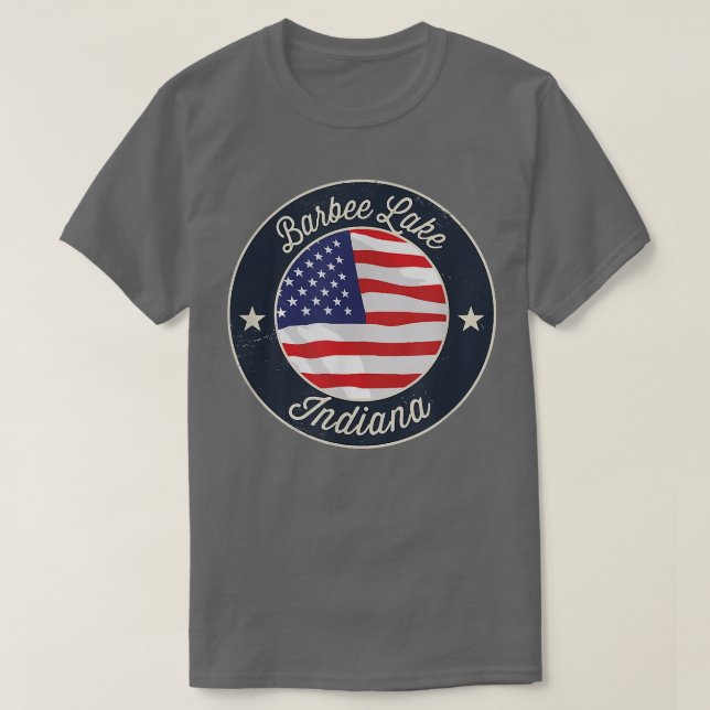 Barbee Lake - Patriotic Indiana Souvenir T-Shirt (Design Front)