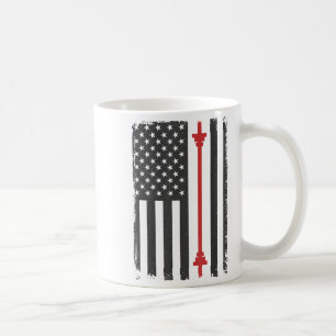 Barbell American Flag Gym Workout Tee Usa Motivati Coffee Mug