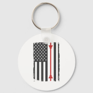 Barbell American Flag Gym Workout Tee Usa Motivati Keychain
