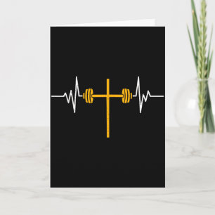 Barbell Cross Dumbbell Jesus Funny Christian Worko Card
