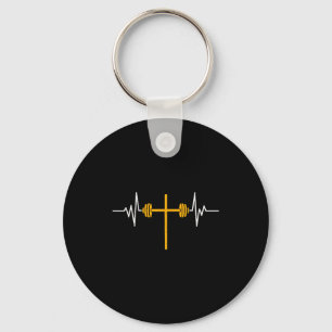 Barbell Cross Dumbbell Jesus Funny Christian Worko Keychain