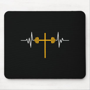 Barbell Cross Dumbbell Jesus Funny Christian Worko Mouse Pad
