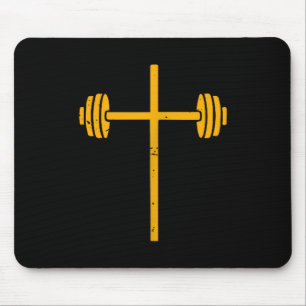 Barbell Cross Dumbbell Jesus Funny Christian Worko Mouse Pad