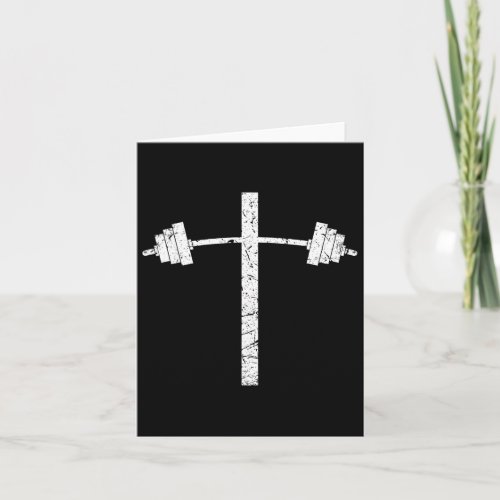 Barbell Dumbbell Cross Christian Jesus Gym Workout Card