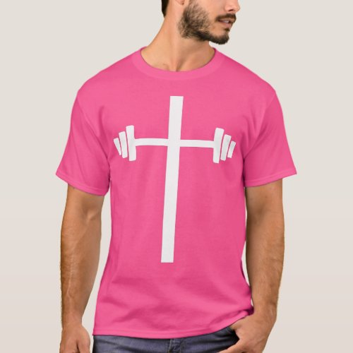 Barbell Dumbbell Cross Christian Jesus Gym Workout T_Shirt