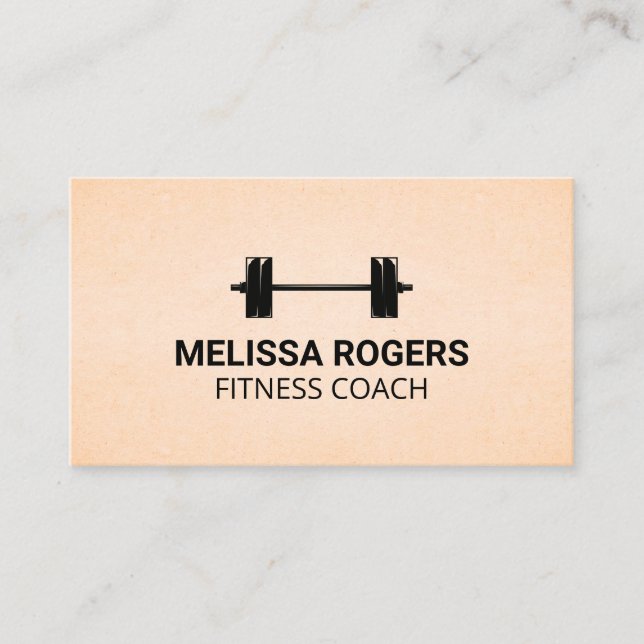 Barbell Icon | Textured Paper Background Appointment Card (Front)