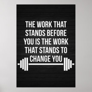 Barbell Inspirational Words - Workout Motivational Poster
