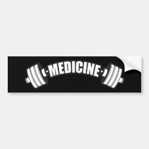 Barbell - Iron Medicine - Weight Lifting Gym Bumper Sticker