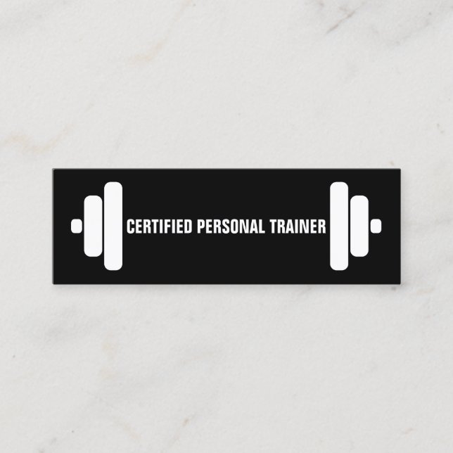 Barbell look text and weights blend mini business card (Front)