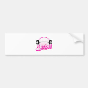 Barbell - pink bumper sticker
