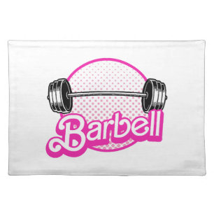 Barbell - pink cloth placemat