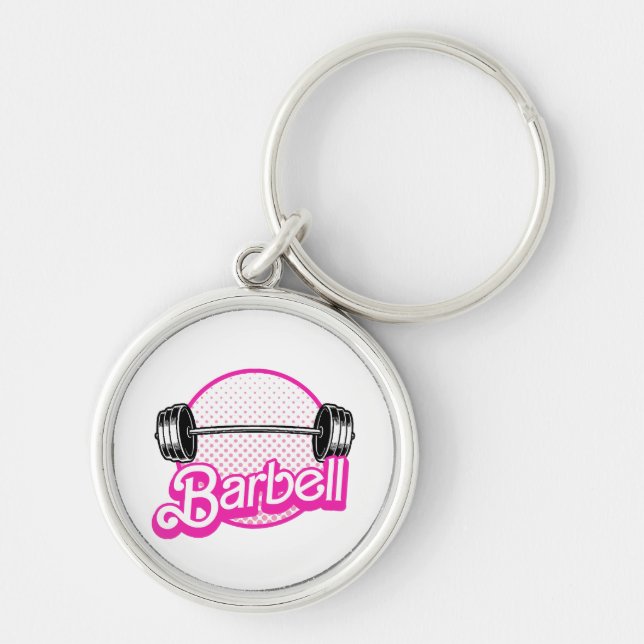 Barbell - pink keychain (Front)