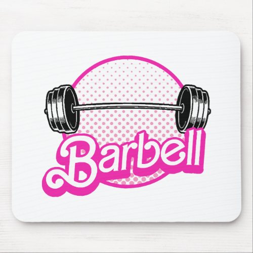 Barbell _ pink mouse pad