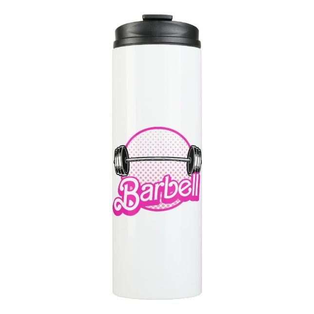 Barbell - pink thermal tumbler (Front)