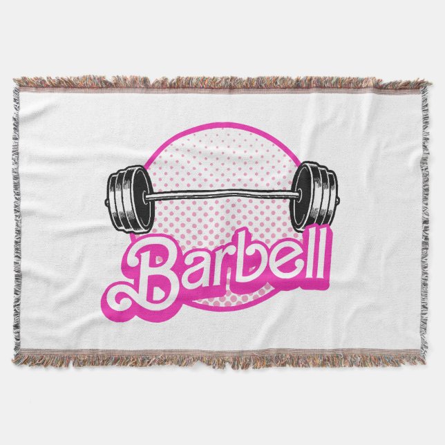 Barbell - pink throw blanket (Front)
