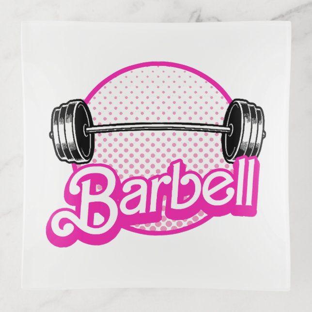 Barbell - pink trinket tray (Front)