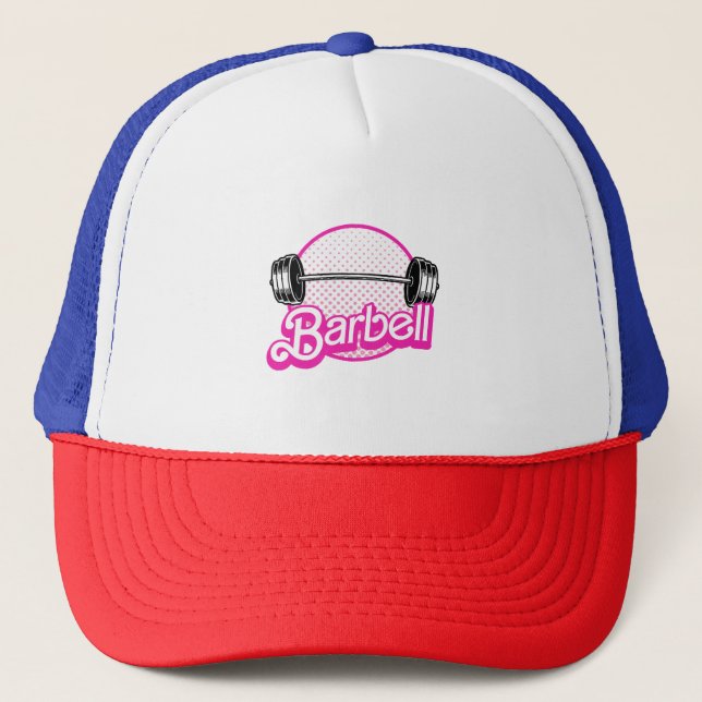Barbell - pink trucker hat (Front)