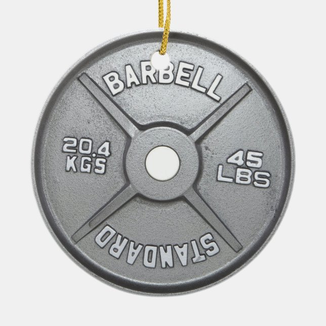 Barbell Plate Ceramic Ornament (Front)