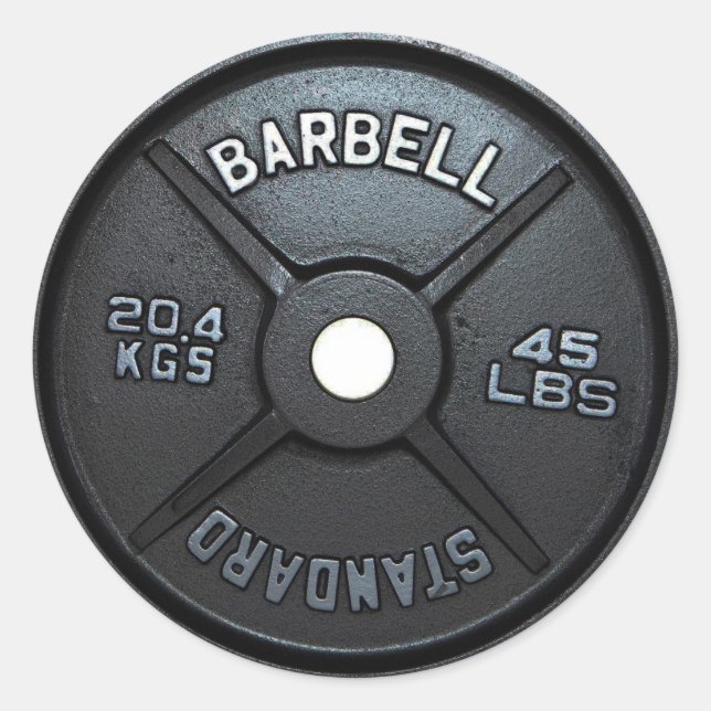 Barbell Plate Classic Round Sticker (Front)