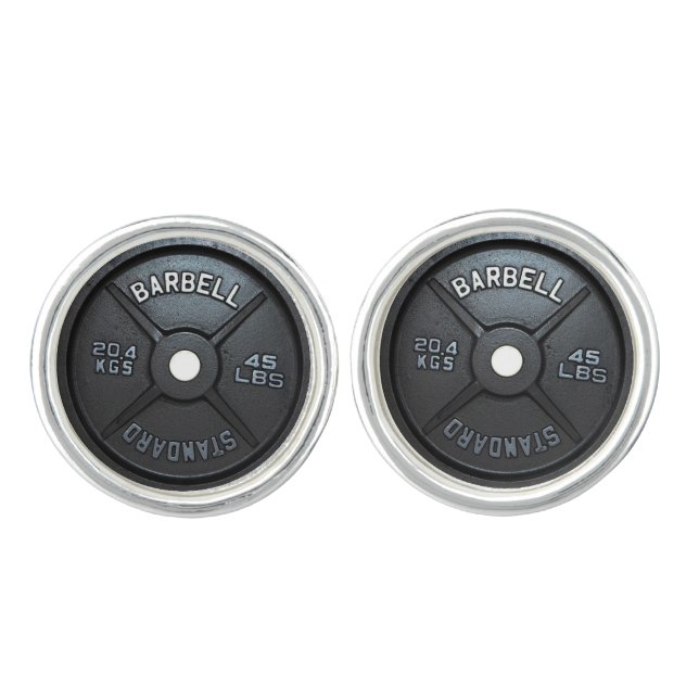 Barbell Plate Cufflink (Front)