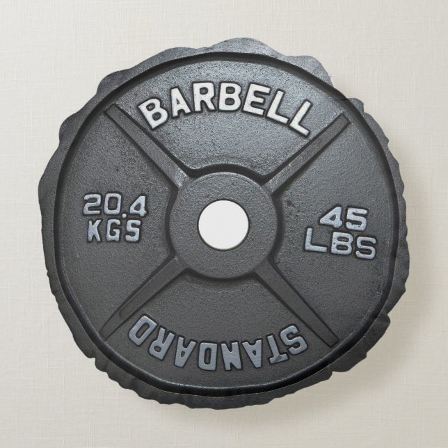 Barbell Plate - Gym Round Pillow (Back)