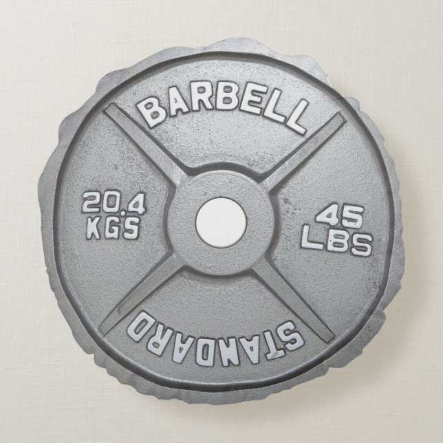 Barbell Plate - Gym Round Pillow (Back)
