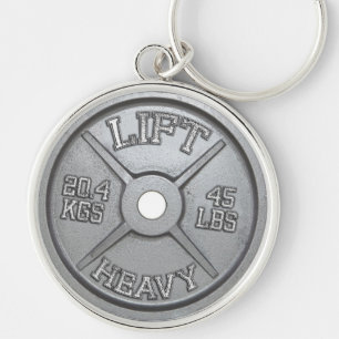 Barbell Plate - Lift Heavy Keychain