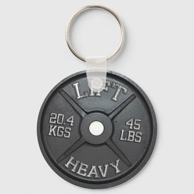 Barbell Plate Lift Heavy Keychain Zazzle