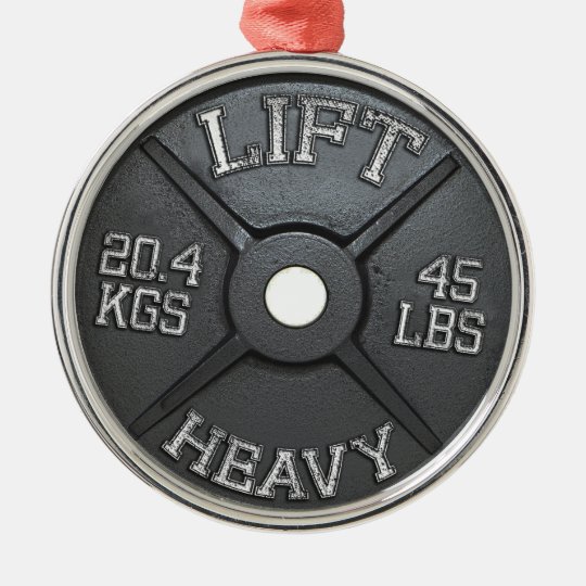 Barbell Plate Lift Heavy Metal Ornament