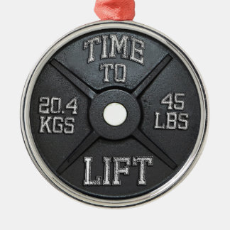 Barbell Plate - Lift Heavy Metal Ornament