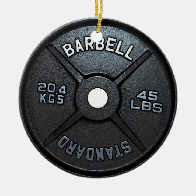 Barbell Plate Tree Ornament (Front)