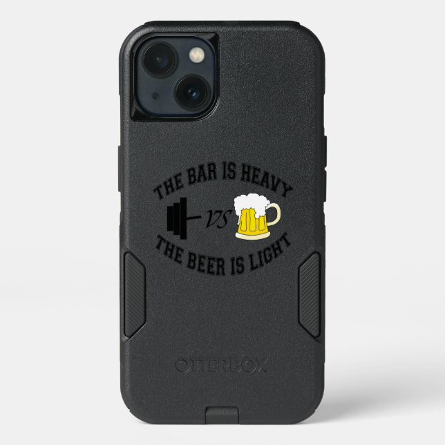 Barbell vs beer otterbox iPhone case (Back)