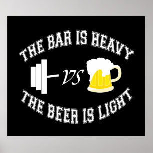 Barbell vs beer poster