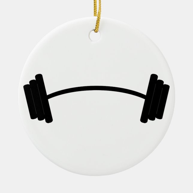 Barbell Weight Ceramic Ornament (Front)