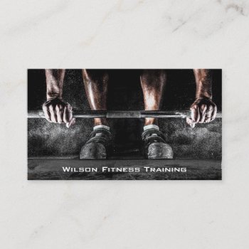 Barbell Weight Lifter Fitness Photo Business Card by ImageAustralia at Zazzle