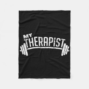 Barbell Weight Lifting Bodybuilding Dumbbell Fleece Blanket