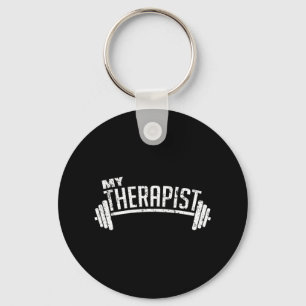 Barbell Weight Lifting Bodybuilding Dumbbell Keychain
