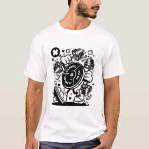 Barbell Weight Lifting Cartoon T-Shirt