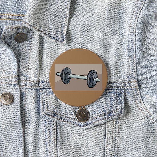 Barbell Weightlifting Gym Fitness Lover  Button (Creator Uploaded)