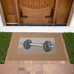Barbell Weightlifting Gym Fitness Lover  Doormat